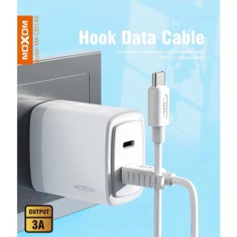 MOXOM MX-CB149 Hook Lightning USB Data Cable / 3A Qualcomm 3.0 Quick Fast Charging / White 1Μέτρο