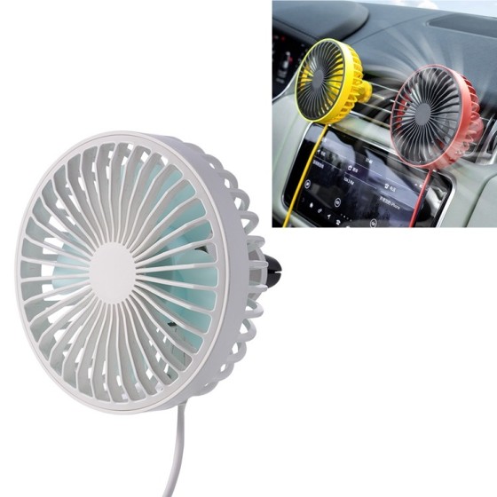 Portable Car Air Outlet Electric Cooling Fan with LED Light GXZ-F829(White)
