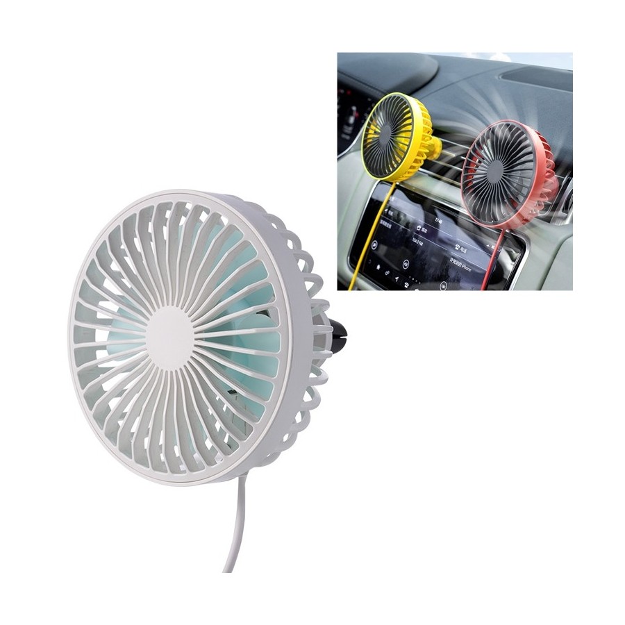 Portable Car Air Outlet Electric Cooling Fan with LED Light GXZ-F829(White)