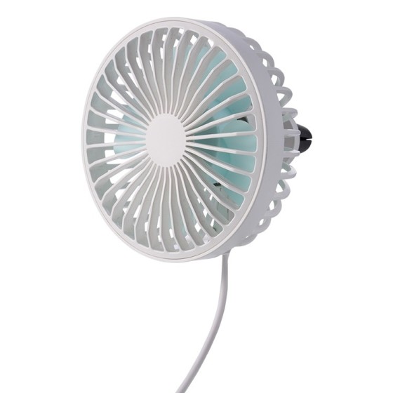 Portable Car Air Outlet Electric Cooling Fan with LED Light GXZ-F829(White)