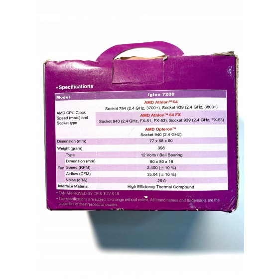 GlacialTech Igloo 7200 ΣΥΣΤΗΜΑ ΨΥΞΗΣ ΓΙΑ ΕΠΕΞΕΡΓΑΣΤΕΣ AMD ΜΕ SOCKET 754 KAI 939. 