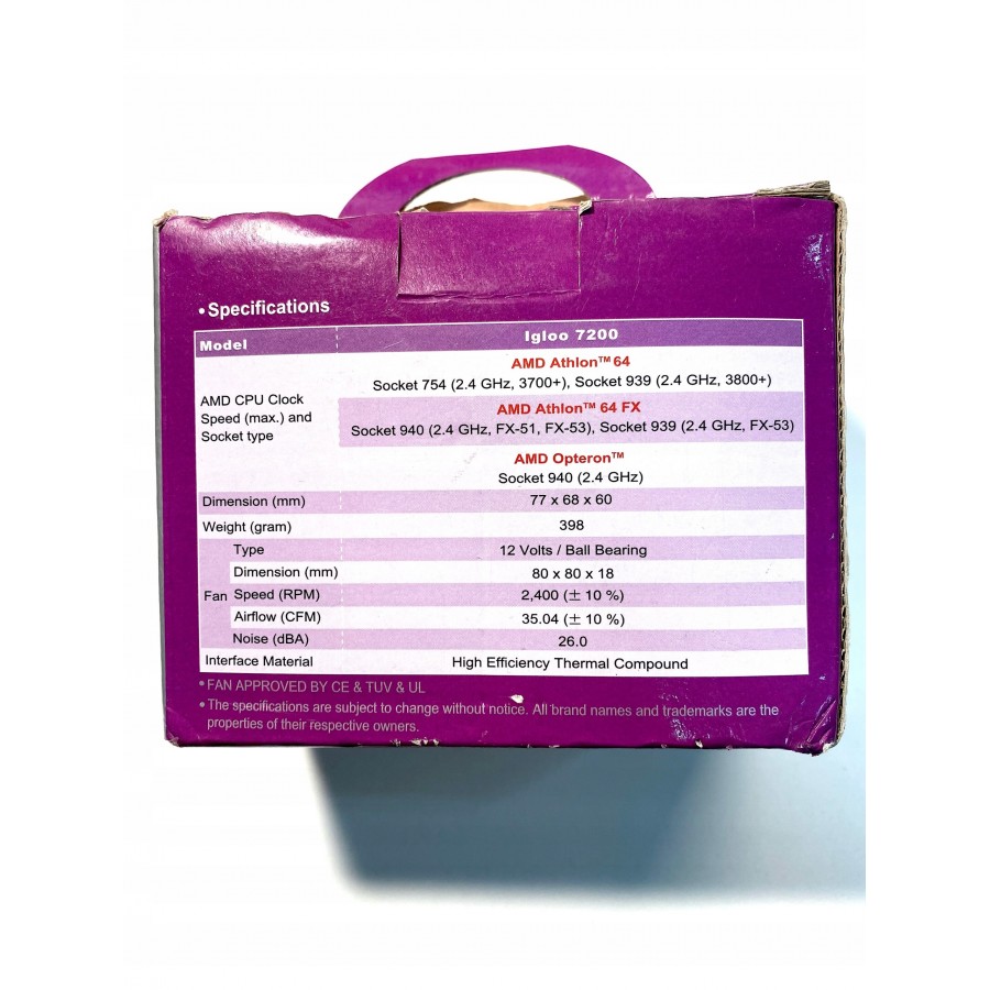 GlacialTech Igloo 7200 ΣΥΣΤΗΜΑ ΨΥΞΗΣ ΓΙΑ ΕΠΕΞΕΡΓΑΣΤΕΣ AMD ΜΕ SOCKET 754 KAI 939. 