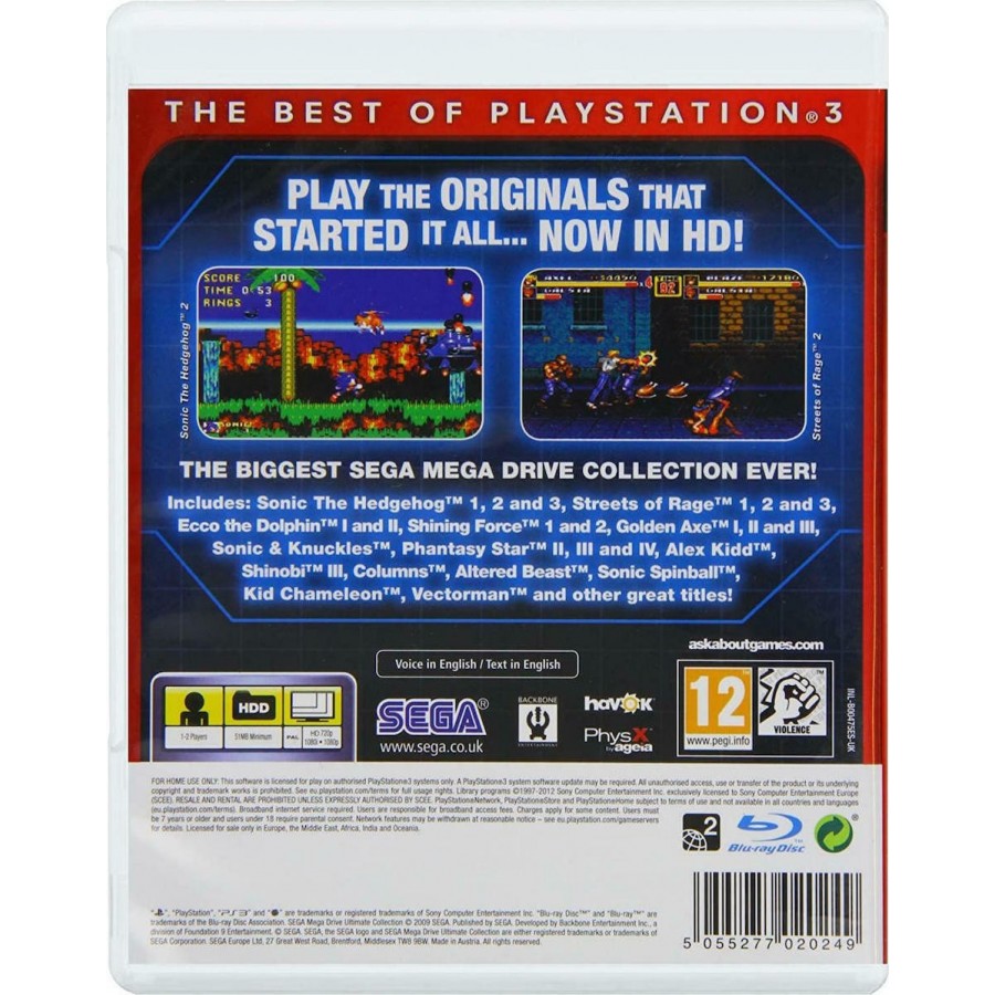 SEGA Mega Drive Ultimate Collection (Essentials) Ultimate Edition PS3 Game Used-Μεταχειρισμένο(BLES-00475/E)