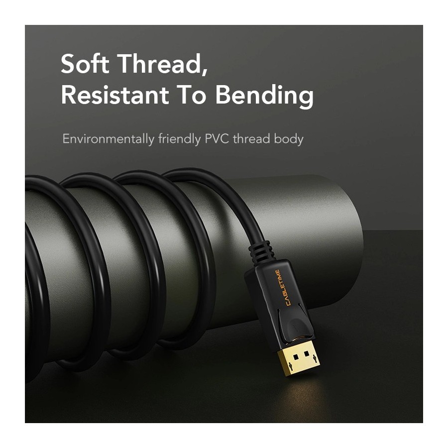 CABLETIME καλώδιο Mini DisplayPort σε DisplayPort AV588, 4K, 1.8, λευκό