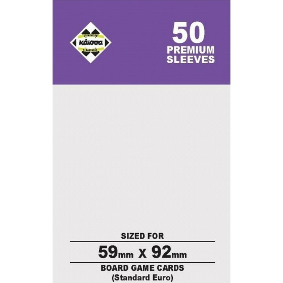 Kaissa Premium 50 Θήκες Για Κάρτες Sleeves Μέγεθος Standard Euro 59x92mm(KA112332)