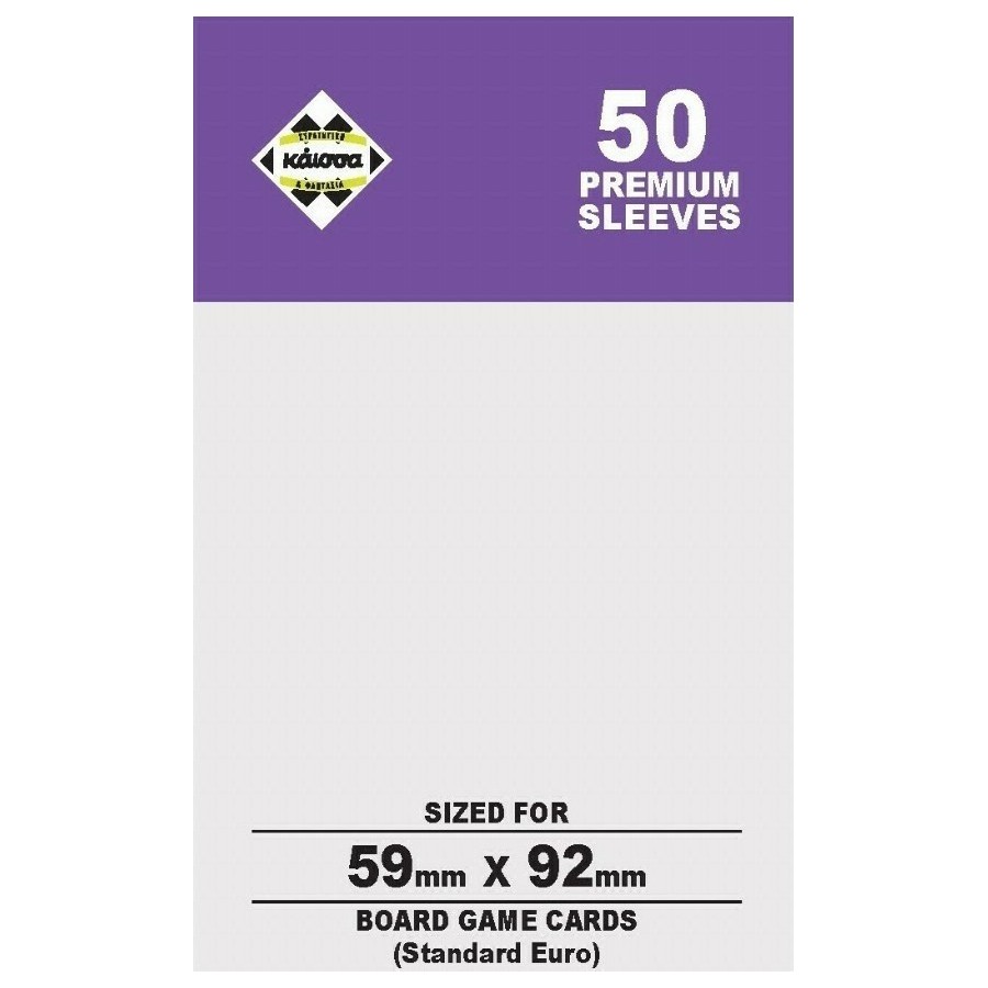 Kaissa Premium 50 Θήκες Για Κάρτες Sleeves Μέγεθος Standard Euro 59x92mm(KA112332)