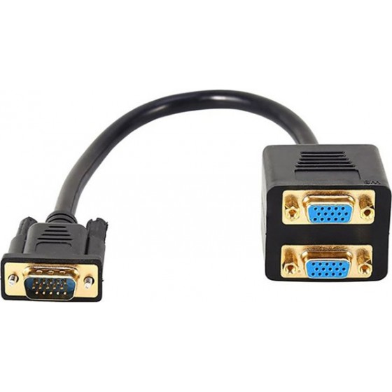 De Tech Μετατροπέας VGA male σε VGA 2x female (18181)