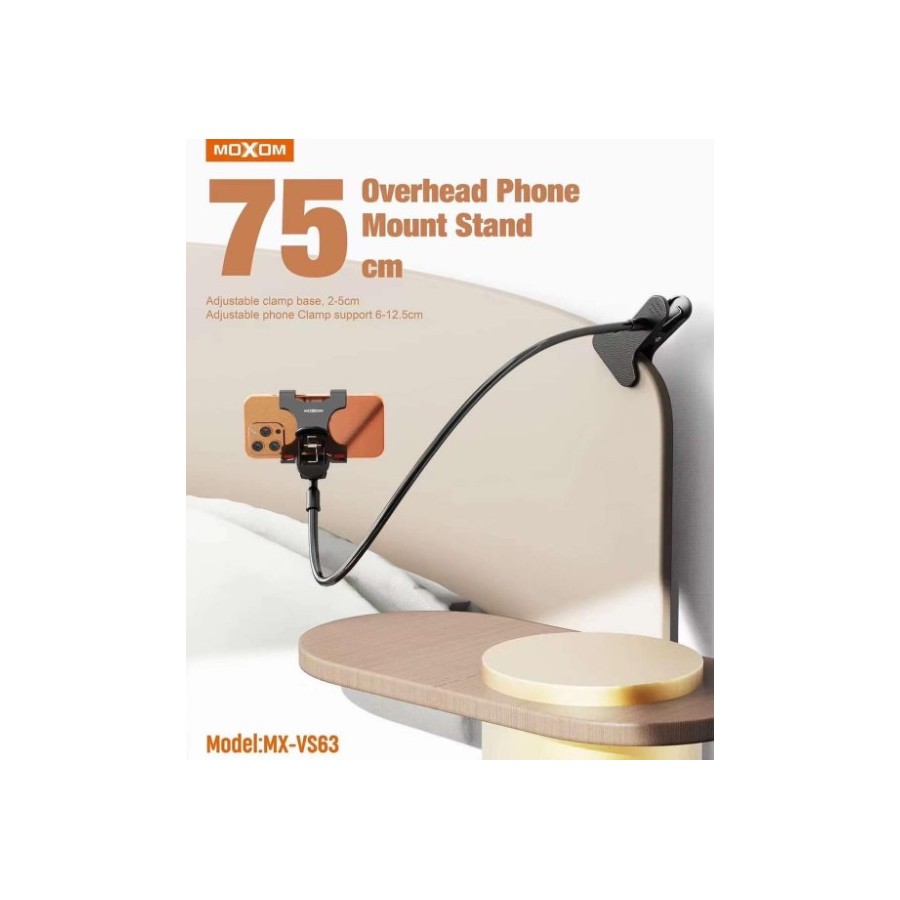 Moxom Βάση Κινητού με Βραχίονα σε Μάυρο χρώμα MX-VS63