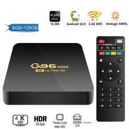 TV Box Q96 Mini 4K UHD με WiFi USB 2.0 8GB RAM και 128GB Αποθηκευτικό Χώρο με Λειτουργικό Android 10.0