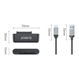 ORICO αντάπτορας USB-C σε SATA UTS3-3A, 5Gbps, καλώδιο USB, μαύρος