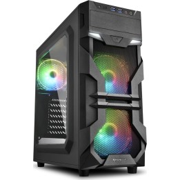 Sharkoon VG7-W RGB Gaming Midi Tower Computer Case Black (18198226) (SHR18198226)