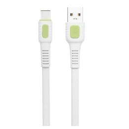 De Tech DE-C36C Flat USB 2.0 Cable USB-C male - USB-A male Λευκό 1m(40193)