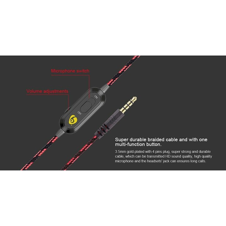 Ovleng OV-P1 On Ear Άκουστικά με Μικρόφωνο Gaming Headset με σύνδεση 3.5mm για PS4/Mobile/Laptop Χρώμα Μαύρο-Μπλέ
