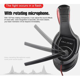 Ovleng OV-P1 On Ear Άκουστικά με Μικρόφωνο Gaming Headset με σύνδεση 3.5mm για PS4/Mobile/Laptop Χρώμα Μαύρο-Κόκκινο