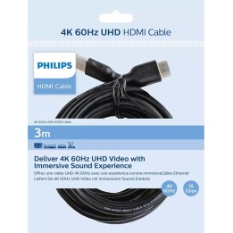 PHILIPS καλώδιο HDMI 2.0 SWV5531, 4K 3D, CCS, μαύρο, 3m