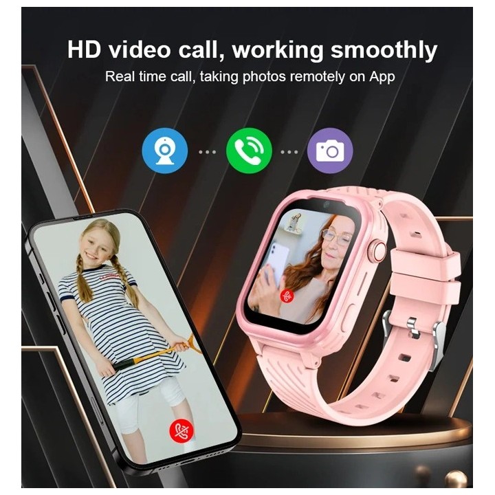 INTIME GPS smartwatch για παιδιά IT-063, 1.85", κάμερα, 4G, IPX7, ροζ