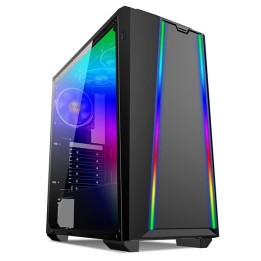 Supercase Predator PR08A Gaming Midi Tower Κουτί Υπολογιστή με Πλαϊνό Παράθυρο και RGB Φωτισμό Μαύρο