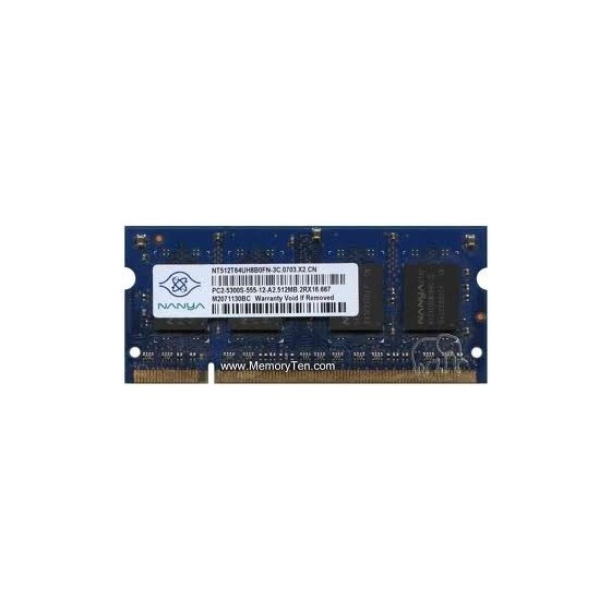 Nanya 512MB DDR2 667MHZ SODIMM - NT512T64UH8B0FN-3C PC2-5300S-555-12-A2 - MODULE - 200-PIN Μεταχειρισμένη Μνήμη γιά Laptop