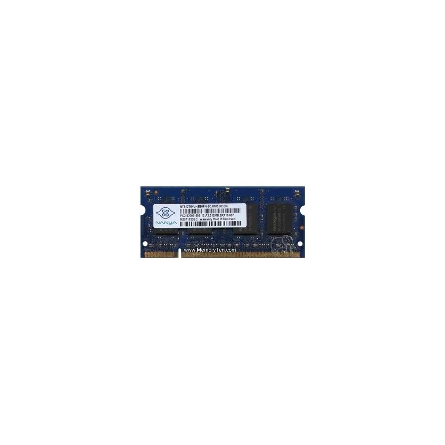 Nanya 512MB DDR2 667MHZ SODIMM - NT512T64UH8B0FN-3C PC2-5300S-555-12-A2 - MODULE - 200-PIN Μεταχειρισμένη Μνήμη γιά Laptop