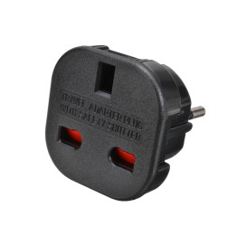 Adapter No brand BX-9625, UK to EU Schuko, 220V, High Quality Black - (17701)