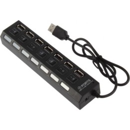 USB hub No Brand, USB 2.0, 7 θύρες, μαύρο