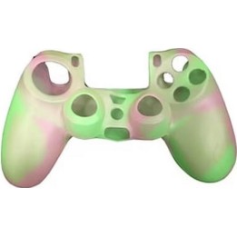 Silicone Case Κάλυμμα Σιλικόνης για Χειριστήρια PS4 Πράσινο-Ρόζ χρώμα