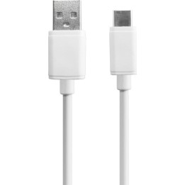 DeTech Regular USB 2.0 Cable USB-C male - USB-A male Λευκό 1m (18288)