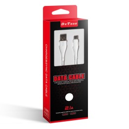 DeTech DE-44C2 USB 2.0 Cable USB-C male - USB-A male Λευκό 2m (40269)