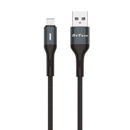 DeTech DE-C38C Braided / Regular USB 2.0 Cable USB-C male - USB-A male Μαύρο 1m (40199)