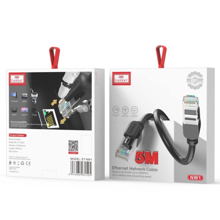 Cable Earldom ET-NW1 LAN - LAN, CAT6 UTP, 3m, Black