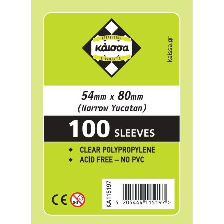Kaissa Sleeves 54x80mm 100ct (Narrow Yucatan)