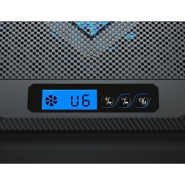 POWERTECH βάση & ψύξη laptop PT-1346, έως 15.6", 2x 125mm LED fan, μαύρη