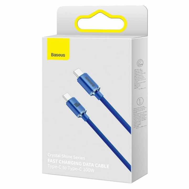 Baseus Crystal Shine Series PD Cable Type-C to Type-C 100W 2m Blue