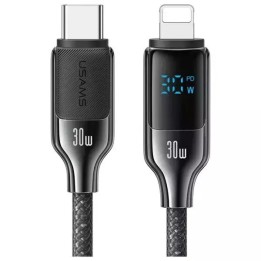 USAMS καλώδιο Lightning σε USB-C SJ741, 30W, 480Mbps, 1.2m, μαύρο
