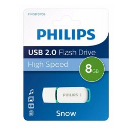 Philips Snow 8GB USB 2.0 Stick Λευκό (FM08FD70B/00) (PHIFM08FD70B-00)