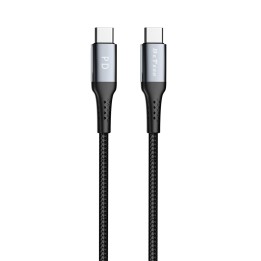 DETECH DE-43CC2 Braided USB 2.0 Cable USB-C male - USB-C 60W Μαύρο 2m (40265)