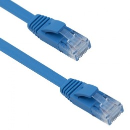 Cable LAN Cat: 6 FLAT 10 m DeTech καλώδιο δικτύου 10 μέτρα πλακέ cat6 χρώμα Γαλάζιο(18133)