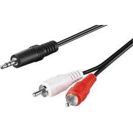 GOOBAY καλώδιο ήχου 51649 3.5mm σε 2x RCA, 3 pin stereo, 1.5m, μαύρο
