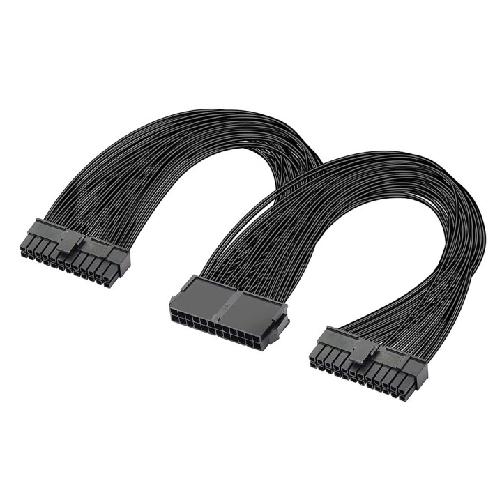 POWERTECH καλώδιο μητρικής 24pin σε 2x 24pin CAB-W052, 0.25m