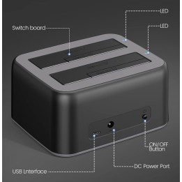 Orico Docking Station για 2 Σκληρούς Δίσκους SATA 2.5" / 3.5" με σύνδεση USB-C (6829C3-V1)