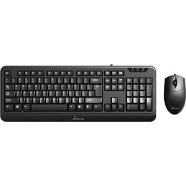 MediaRange Corded Keyboard & 3-button mouse set, Wired (Black) (MROS108-GR)