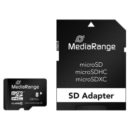 MediaRange Micro SDHC Class 10 With SD Adaptor 8 GB (High Capacity) (MR957)