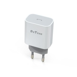 Φορτιστής DETECH Χωρίς Καλώδιο με Θύρα USB-C Power Delivery Λευκός (DE-30)