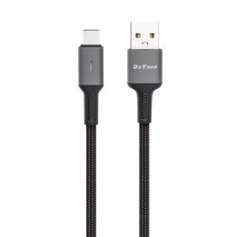 Καλώδιο DETECH DE-C39C Braided / Regular USB 2.0 Cable USB-C male - USB-A Μαύρο 1m (40202)