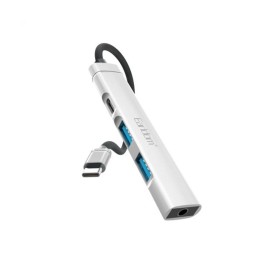Hub Earldom HUB20 Type-C, 4 Ports( 2xUsb 3.0 1x Type C 1X 3.5mm jack) Gray (12063)