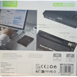 GREEN LYCA External USB DVD WRITER ULTRA THIN ΜΑΥΡΟ GL70298