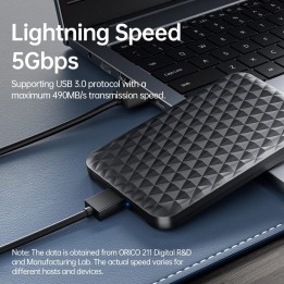 ORICO θήκη για 2.5" SATA HDD/SSD 2520U3-V1, 5Gbps, μαύρη