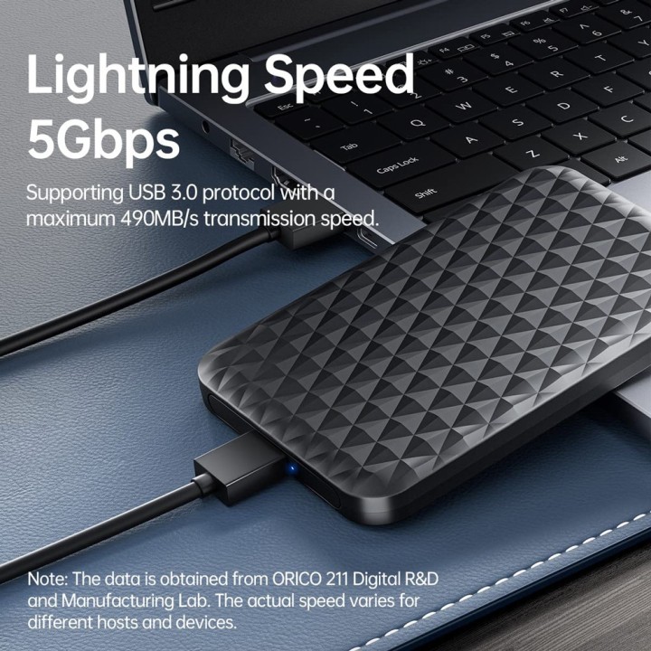 ORICO θήκη για 2.5" SATA HDD/SSD 2520U3-V1, 5Gbps, μαύρη