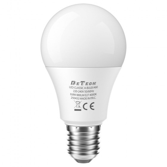 LED Bulb DeTech, A60, E27,...