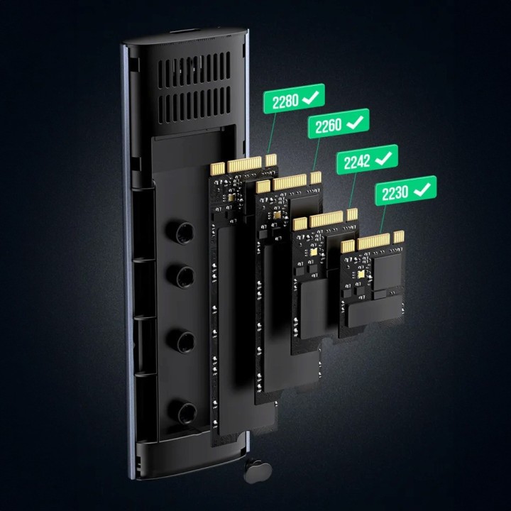Θήκη για Σκληρό Δίσκο M.2 SATA III NVME με σύνδεση USB 3.1 / SATA σε Γκρι χρώμα(17756)